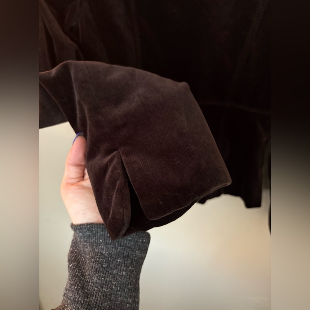 Size 2 J. Crew Chocolate Brown Vintage Velvet Bella Blazer - Picture 5 of 6